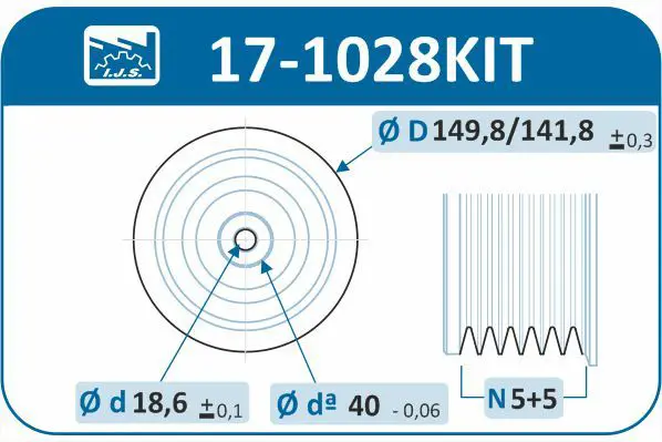 Handler.Part Belt pulley set, crankshaft IJS GROUP 171028KIT 2