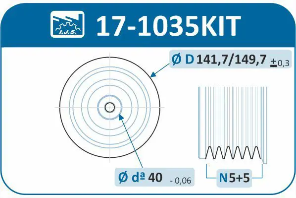 Handler.Part Belt pulley set, crankshaft IJS GROUP 171035KIT 2