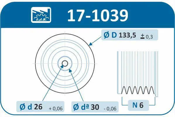 Handler.Part Belt pulley, crankshaft IJS GROUP 171039 2