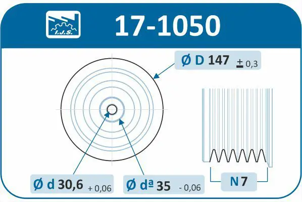 Handler.Part Belt pulley, crankshaft IJS GROUP 171050 2