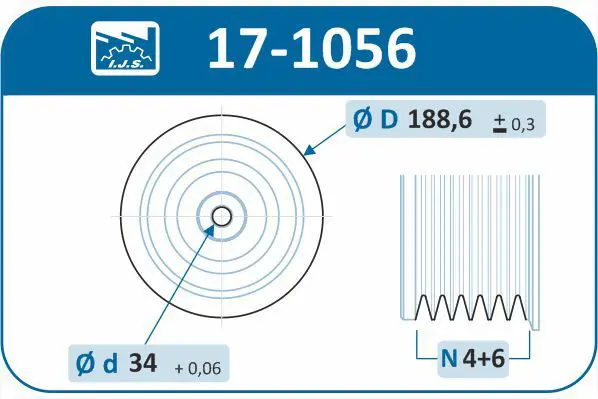 Handler.Part Belt pulley, crankshaft IJS GROUP 171056 2