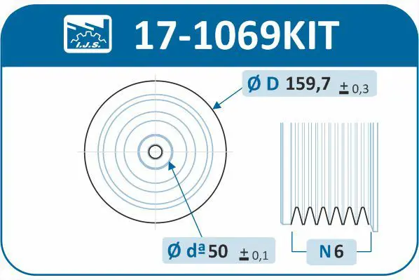 Handler.Part Belt pulley set, crankshaft IJS GROUP 171069KIT 2