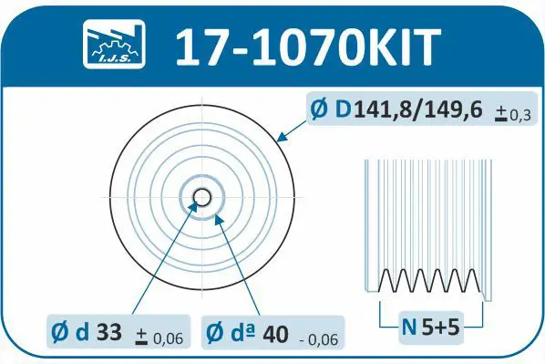 Handler.Part Belt pulley set, crankshaft IJS GROUP 171070KIT 2