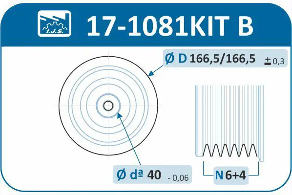 Handler.Part Belt pulley set, crankshaft IJS GROUP 171081KITB 2