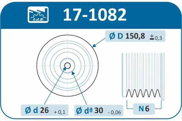 Handler.Part Belt pulley, crankshaft IJS GROUP 171082 2