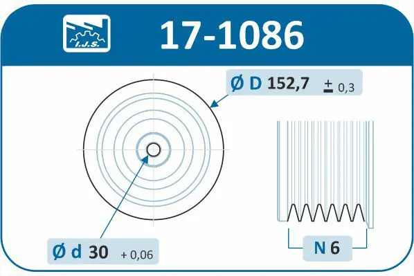 Handler.Part Belt pulley, crankshaft IJS GROUP 171086 2