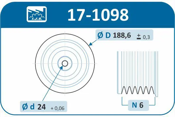 Handler.Part Belt pulley, crankshaft IJS GROUP 171098 2