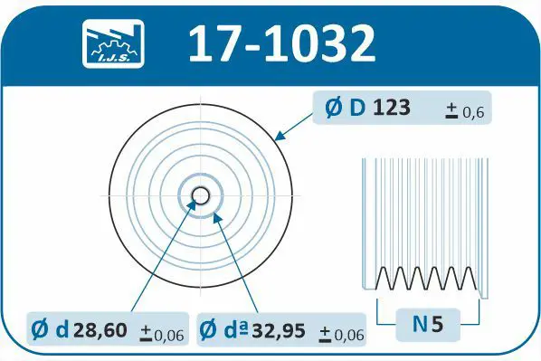 Handler.Part Belt pulley, crankshaft IJS GROUP 171032 2