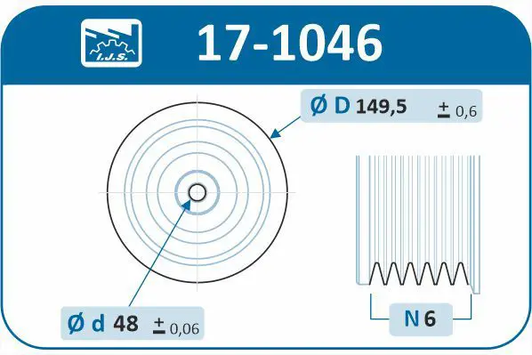 Handler.Part Belt pulley, crankshaft IJS GROUP 171046 2