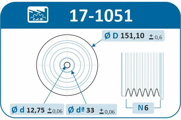 Handler.Part Belt pulley, crankshaft IJS GROUP 171051 2