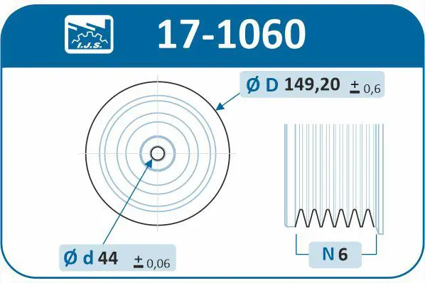 Handler.Part Belt pulley, crankshaft IJS GROUP 171060 2