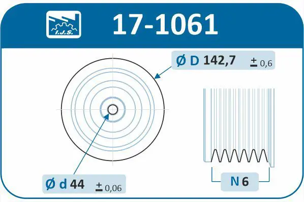 Handler.Part Belt pulley, crankshaft IJS GROUP 171061 2