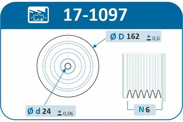 Handler.Part Belt pulley, crankshaft IJS GROUP 171097 2