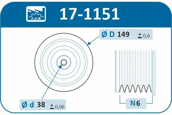 Handler.Part Belt pulley, crankshaft IJS GROUP 171151 2