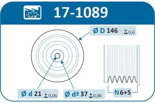 Handler.Part Belt pulley, crankshaft IJS GROUP 171089 2