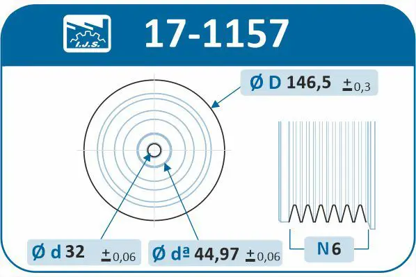 Handler.Part Belt pulley, crankshaft IJS GROUP 171157 2