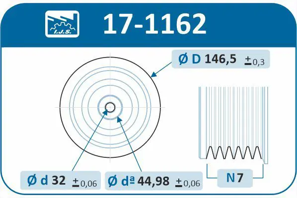 Handler.Part Belt pulley, crankshaft IJS GROUP 171162 2