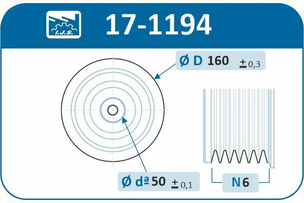 Handler.Part Belt pulley, crankshaft IJS GROUP 171194 2