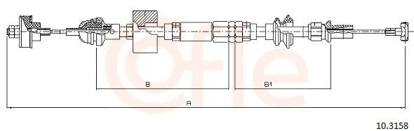 Handler.Part Clutch cable COFLE 103158 1