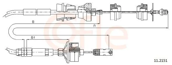 Handler.Part Clutch cable COFLE 112151 1