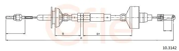 Handler.Part Clutch cable COFLE 103142 1