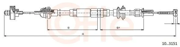 Handler.Part Clutch cable COFLE 103151 1