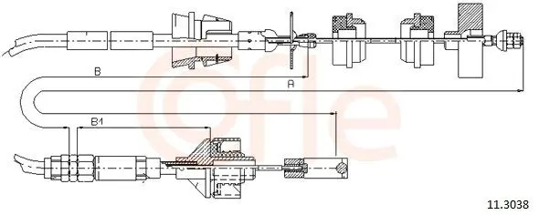 Handler.Part Clutch cable COFLE 113038 1