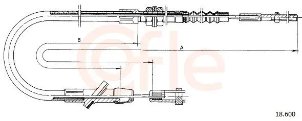 Handler.Part Clutch cable COFLE 18600 1