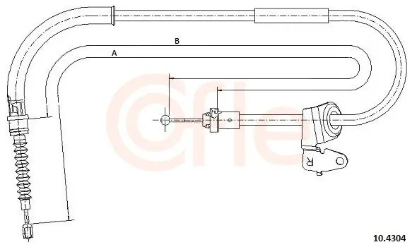 Handler.Part Cable, parking brake COFLE 104304 1