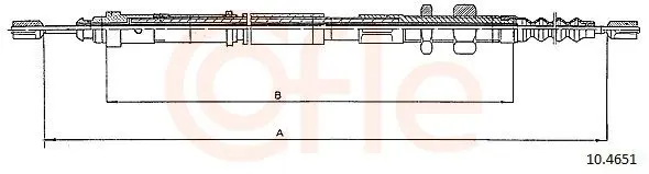 Handler.Part Cable, parking brake COFLE 104651 1