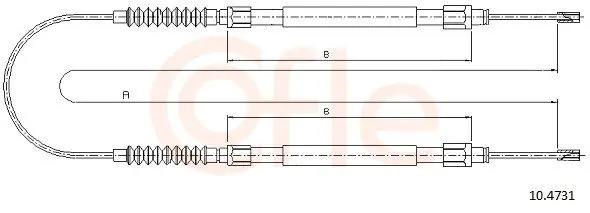 Handler.Part Cable, parking brake COFLE 104731 1