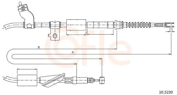 Handler.Part Cable, parking brake COFLE 105230 1