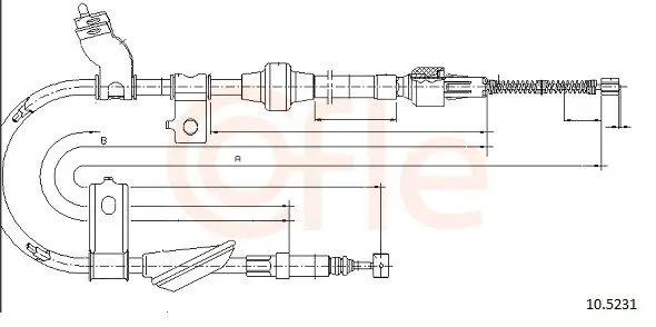 Handler.Part Cable, parking brake COFLE 105231 1