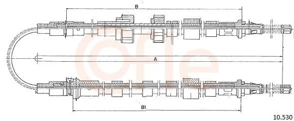 Handler.Part Cable, parking brake COFLE 10530 1