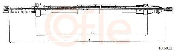 Handler.Part Cable, parking brake COFLE 106011 1