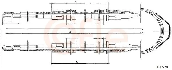 Handler.Part Cable, parking brake COFLE 10578 1