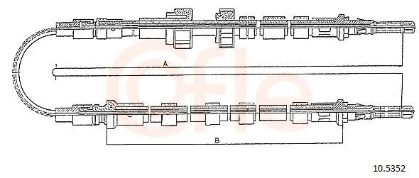 Handler.Part Cable, parking brake COFLE 105352 1