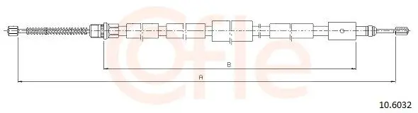 Handler.Part Cable, parking brake COFLE 106032 1