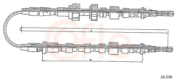 Handler.Part Cable, parking brake COFLE 10536 1