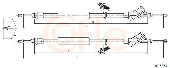 Handler.Part Cable, parking brake COFLE 105367 1