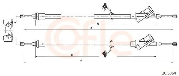 Handler.Part Cable, parking brake COFLE 105364 1