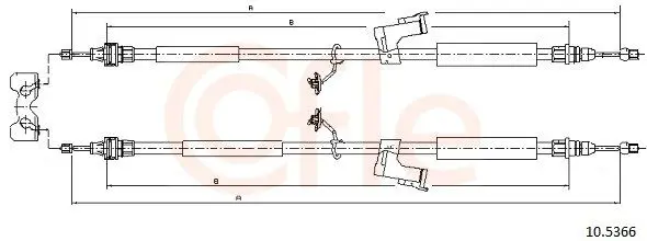 Handler.Part Cable, parking brake COFLE 105366 1