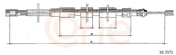 Handler.Part Cable, parking brake COFLE 107371 1