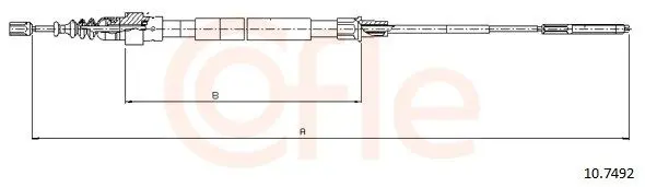 Handler.Part Cable, parking brake COFLE 107492 1