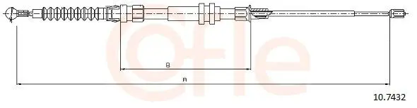 Handler.Part Cable, parking brake COFLE 107432 1