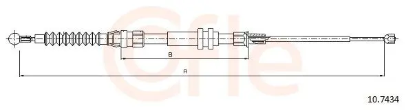 Handler.Part Cable, parking brake COFLE 107434 1