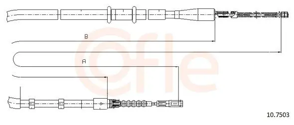 Handler.Part Cable, parking brake COFLE 107503 1