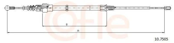 Handler.Part Cable, parking brake COFLE 107505 1