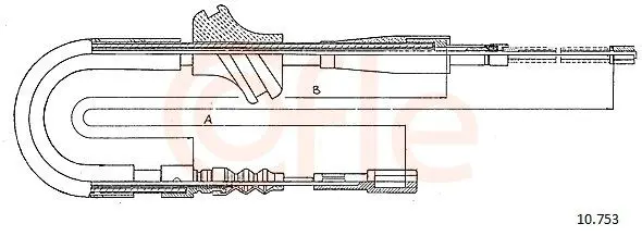 Handler.Part Cable, parking brake COFLE 10753 1