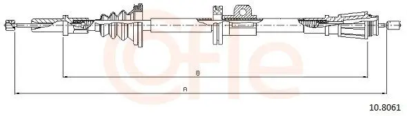 Handler.Part Cable, parking brake COFLE 108061 1